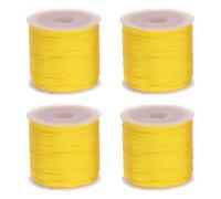 sourcing map 4 Rolls Nylon String Cord 45 Yards 0.8mm Nylon Cord Beading Satin String for Bracelet Jewelry Making Chinese Knotting Cord Necklaces Kumihimo Bracelets Craft, Yellow