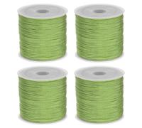 sourcing map 4 Rolls Nylon String Cord 45 Yards 0.8mm Nylon Cord Beading Satin String for Bracelet Jewelry Making Chinese Knotting Cord Necklaces Kumihimo Bracelets Craft, Bean Green