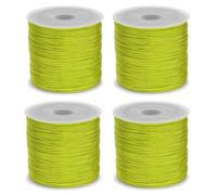 sourcing map 4 Rolls Nylon String Cord 45 Yards 0.8mm Nylon Cord Beading Satin String for Bracelet Jewelry Making Chinese Knotting Cord Necklaces Kumihimo Bracelets Craft, Fruit Green