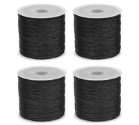 sourcing map 4 Rolls Nylon String Cord 45 Yards 0.8mm Nylon Cord Beading Satin String for Bracelet Jewelry Making Chinese Knotting Cord Necklaces Kumihimo Bracelets Craft, Black
