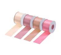 sourcing map 4 Rolls Satin Ribbon, 1 1/2 Inch 10 Yards Hair Silk Ribbon for Flower Bouquet Gift Wrapping Crafts Girls Bows, Pink/Deep Pink/Peach Red/Orange Pink