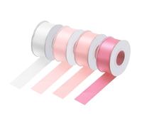 sourcing map 4 Rolls Satin Ribbon, 1 Inch 10 Yards Hair Silk Ribbon for Flower Bouquet Gift Wrapping Crafts Girls Bows, White/Light Pink/Pink/Peach Red