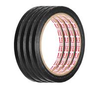 sourcing map 4 Rolls Wire Harness Cloth Tape 0.24" x66ft(6mmx20m) 0.2mm Thick Fabric High Adhesive Tearable Heat Resistant Tapes for Carpet Seaming Auto Cable Fixed, Black