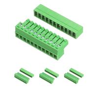 sourcing map 4 Set 11 Pin 3.81mm Pitch PCB Mount Screw Terminal Block Connector, Right Angle Pluggable Plug for DIY Electronics Audio Power Modules 26-16AWG Cable
