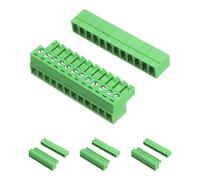 sourcing map 4 Set 12 Pin 3.81mm Pitch PCB Mount Screw Terminal Block Connector, Right Angle Pluggable Plug for DIY Electronics Audio Power Modules 26-16AWG Cable