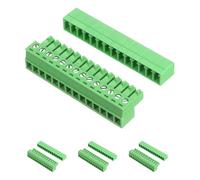 sourcing map 4 Set 14 Pin 3.81mm Pitch PCB Mount Screw Terminal Block Connector, Right Angle Pluggable Plug for DIY Electronics Audio Power Modules 26-16AWG Cable