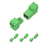 sourcing map 4 Set 2 Pin 3.5mm Pitch PCB Mount Screw Terminal Block Connector, Right Angle Pluggable Plug for DIY Electronics Audio Power Modules 26-16AWG Cable