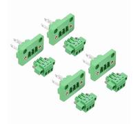 sourcing map 4 Set 3-Pin 3.5mm Pitch Pluggable Screw Terminal Block Connectors, PA66 300V 8A Through-Wall PCB Terminal Connectors for DIY Electronics Automation Power Modules, 28-16AWG Cable