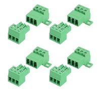 sourcing map 4 Set 3 Pin Screw Terminal Block Connector,3.5mm/0.14 Inch Pitch Male & Female PCB Mount Screw Terminal 300V 8A Green Terminal Block Connector for Home Electronic Project