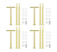 sourcing map 4 Set 3-Tier Cupcake Stand Hardware Handles, Zinc alloy Cake Plate Stand Handle Fittings with Screws for DIY Making Fruit Plate Cake Stand, T Shape Gold