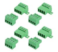 sourcing map 4 Set 4 Pin Screw Terminal Block Connector,3.5mm/0.14 Inch Pitch Male & Female PCB Mount Screw Terminal 300V 8A Green Terminal Block Connector for Home Electronic Project