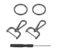 sourcing map 4 Set Detachable Snap Hook, 1.26" D Ring Swivel Clasp for Purses Push Gate Lobster Claw Clasps Fashion Clip Purse Making with Key Ring and Screwdriver, Grey