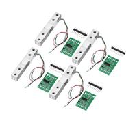 sourcing map 4 Set Digital Load Cell Weight Sensor 1KG + HX711 Module Weighing Sensor 24 Bit Precision A/D Dual-Channel 20x33mm for DIY Portable Electronic Kitchen Scale Kit