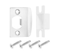 sourcing map 4 Set Door Strike Plate, 57mm x 45.0mm Stainless Steel Latch Deadbolt Replacement Lock Strike Plate for Door Frame Door Jamb Reinforcement, Silver
