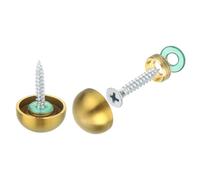 sourcing map 4 Set Mirror Screws with Caps, 20mm 304 Stainless Steel Decorative Cover Nails for Wall Mirror Mounting Sign Advertising Hardware, Gold