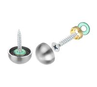 sourcing map 4 Set Mirror Screws with Caps, 20mm 304 Stainless Steel Decorative Cover Nails for Wall Mirror Mounting Sign Advertising Hardware, Silver