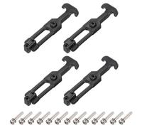 sourcing map 4 Set Rubber Flexible T-Handle Draw Latches 6.3 Inch Latch Hasp for Tool Box, Cooler, Golf Cart, Engineering Machine Hood, Black