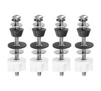 sourcing map 4 Set Toilet Seat Hinge Bolts Kit, Toilet Seat Screws Bolts Replacement, With Plastic Nuts and Rubber Washers and Stainless Washers for Fixing The Top Mount Toilet Seat
