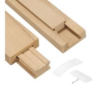 sourcing map 4 Set Wooden Drawer Slides, 11-7/8 (30 CM) Classic Wood Center Guide Track with Plastic Slide Glide Bracket, Wood Drawer Glides Bottom Rails Replacement Kit