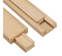sourcing map 4 Set Wooden Drawer Slides, 13-3/4 (35 CM) Classic Wood Center Guide Track with Slide Glide Bracket, Wood Drawer Glides Bottom Rails Replacement Kit