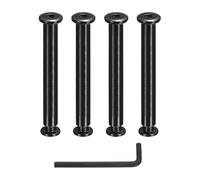 sourcing map 4 Sets Binding Post Screw, M8x18mm Bolts Female 10x73mm Hex Drive Socket Cap Screw Rivets Chicago Screws Furniture Bolts Stainless Steel with Wrench for Furniture Repair, Black