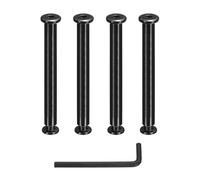 sourcing map 4 Sets Binding Post Screw, M8x18mm Bolts Female 10x78mm Hex Drive Socket Cap Screw Rivets Chicago Screws Furniture Bolts Stainless Steel with Wrench for Furniture Repair, Black