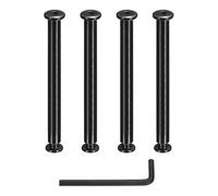 sourcing map 4 Sets Binding Post Screw, M8x18mm Bolts Female 10x83mm Hex Drive Socket Cap Screw Rivets Chicago Screws Furniture Bolts Stainless Steel with Wrench for Furniture Repair, Black