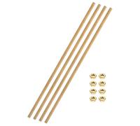 sourcing map 4 Sets Brass Fully Threaded Rod, M2.5x0.45mm Pitch Right Hand Threads Studs with Solid Brass Hex Nuts, 100mm/4" Long Threaded Screw Rods Fasteners for Anchors Bolts Hangers Clamps