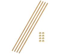 sourcing map 4 Sets Brass Fully Threaded Rod, M2.5x0.45mm Pitch Right Hand Threads Studs with Solid Brass Hex Nuts, 150mm/6" Long Threaded Screw Rods Fasteners for Anchors Bolts Hangers Clamps