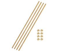 sourcing map 4 Sets Brass Fully Threaded Rod, M2x0.4mm Pitch Right Hand Threads Studs with Solid Brass Hex Nuts, 100mm/4" Long Threaded Screw Rods Fasteners for Anchors Bolts Hangers Clamps