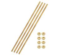 sourcing map 4 Sets Brass Fully Threaded Rod, M3x0.5mm Pitch Right Hand Threads Studs with Solid Brass Hex Nuts, 150mm/6" Long Threaded Screw Rods Fasteners for Anchors Bolts Hangers Clamps