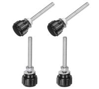sourcing map 4 Sets Knurled Knobs Thumb Screws with Nuts Washers, Metric M4 x 40mm Male Thread 14mm Plastic Head, Zinc Plated Carbon Steel Stud Hand Knobs Clamping Thumbscrews Handles, Black