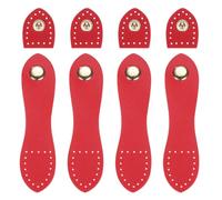 sourcing map 4 Sets Leather Snaps Buckles Red Sew on Leather Purse Tab Closures Fasteners for Purse Wallet Bags Making Supplies Cell Phone Case Jacket Notebook DIY Craft