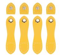 sourcing map 4 Sets Leather Snaps Buckles Yellow Sew on Leather Purse Tab Closures Fasteners for Purse Wallet Bags Making Supplies Cell Phone Case Jacket Notebook DIY Craft