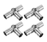 sourcing map 4 Sets Pipe Clamp Connector, 131 x 80mm End Rail Clamps Chain Link Fence Clamp Fit 1.1" (28mm) OD Pipe with Screw and Nuts, Silver