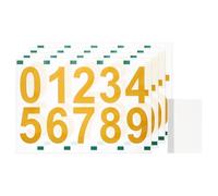 sourcing map 4 Sheets/40 Pcs Mailbox Numbers for Outside, 2 Inch 0-9 Vinyl Self-Adhesive Numbers Stickers Waterproof House Sticker with Scraper for Signs Doors Address, Gold