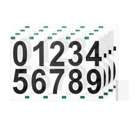 sourcing map 4 Sheets/40 Pcs Mailbox Numbers for Outside, 4 Inch 0-9 Vinyl Self-Adhesive Numbers Stickers Waterproof House Sticker with Scraper for Signs Doors Address, Black