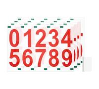 sourcing map 4 Sheets/40 Pcs Mailbox Numbers for Outside, 4 Inch 0-9 Vinyl Self-Adhesive Numbers Stickers Waterproof House Sticker with Scraper for Signs Doors Address, Red