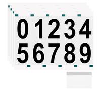 sourcing map 4 Sheets/40 Pcs Reflective Mailbox Numbers for Outside, 2 Inch 0-9 Vinyl Self-Adhesive Numbers Stickers Waterproof House Sticker with Scraper for Signs Doors Address, Black