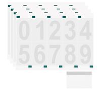 sourcing map 4 Sheets/40 Pcs Reflective Mailbox Numbers for Outside, 2 Inch 0-9 Vinyl Self-Adhesive Numbers Stickers Waterproof House Sticker with Scraper for Signs Doors Address, White