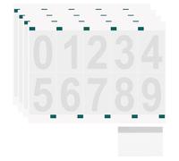 sourcing map 4 Sheets/40 Pcs Reflective Mailbox Numbers for Outside, 3 Inch 0-9 Vinyl Self-Adhesive Numbers Stickers Waterproof House Sticker with Scraper for Signs Doors Address, White