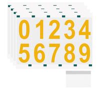sourcing map 4 Sheets/40 Pcs Reflective Mailbox Numbers for Outside, 3 Inch 0-9 Vinyl Self-Adhesive Numbers Stickers Waterproof House Sticker with Scraper for Signs Doors Address, Gold