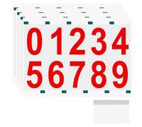 sourcing map 4 Sheets/40 Pcs Reflective Mailbox Numbers for Outside, 3 Inch 0-9 Vinyl Self-Adhesive Numbers Stickers Waterproof House Sticker with Scraper for Signs Doors Address, Red