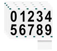 sourcing map 4 Sheets/40 Pcs Reflective Mailbox Numbers for Outside, 4 Inch 0-9 Vinyl Self-Adhesive Numbers Stickers Waterproof House Sticker with Scraper for Signs Doors Address, Black