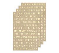 sourcing map 4 Sheets Letter Resin Stickers 3D Small A to Z Gold Mini Alphabet Sticker Metallic Glitter Alloy Uppercase for Resin Nail Scrapbooking 3mm