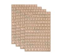sourcing map 4 Sheets Letter Stickers 0.12" 3D Mini Letter Metal Self Adhesive Alphabet Sticker for Scrapbooking DIY Poster Craft Wall Doors Sign Decor(Rose Gold, Uppercase)