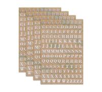 sourcing map 4 Sheets Letter Stickers 0.12" 3D Mini Letter Metal Self Adhesive Alphabet Stickers for Scrapbooking DIY Poster Craft Wall Doors Sign Decor(Silver, Uppercase)