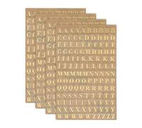 sourcing map 4 Sheets Letter Stickers 0.12" 3D Mini Metal Self Adhesive Alphabet Stickers for Scrapbooking DIY Poster Craft Wall Doors Sign Decor(Gold, Uppercase)