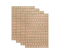 sourcing map 4 Sheets Letter Stickers 0.18" 3D Mini Letter Metal Self Adhesive Alphabet Sticker for Scrapbooking DIY Poster Craft Wall Doors Sign Decor(Rose Gold, Uppercase)