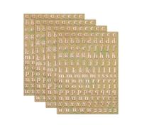 sourcing map 4 Sheets Letter Stickers 0.18" 3D Mini Letter Metal Self Adhesive Alphabet Sticker for Scrapbooking DIY Poster Craft Wall Doors Sign Decor(Rose Gold, Lowercase)